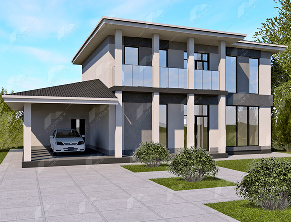 Проект дома с панорамными окнами-24-01-00