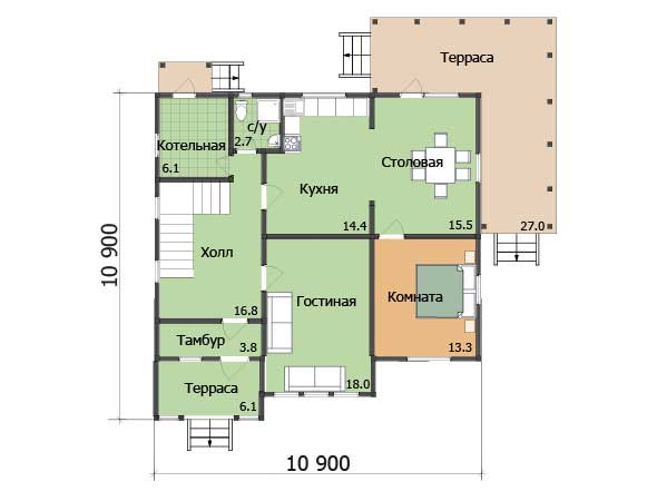 Проект дома в современном стиле b105-1-05