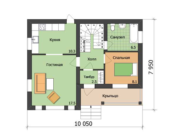 Проект дома в современном стиле b108-1-05